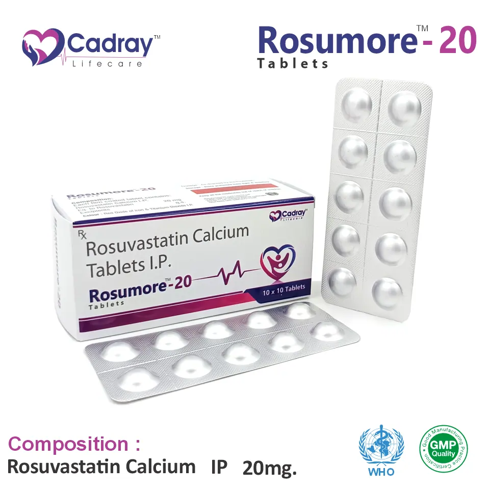 Rosuvastatin 20mg Tablet | Rosumore 20 in PCD Pharma Franchise